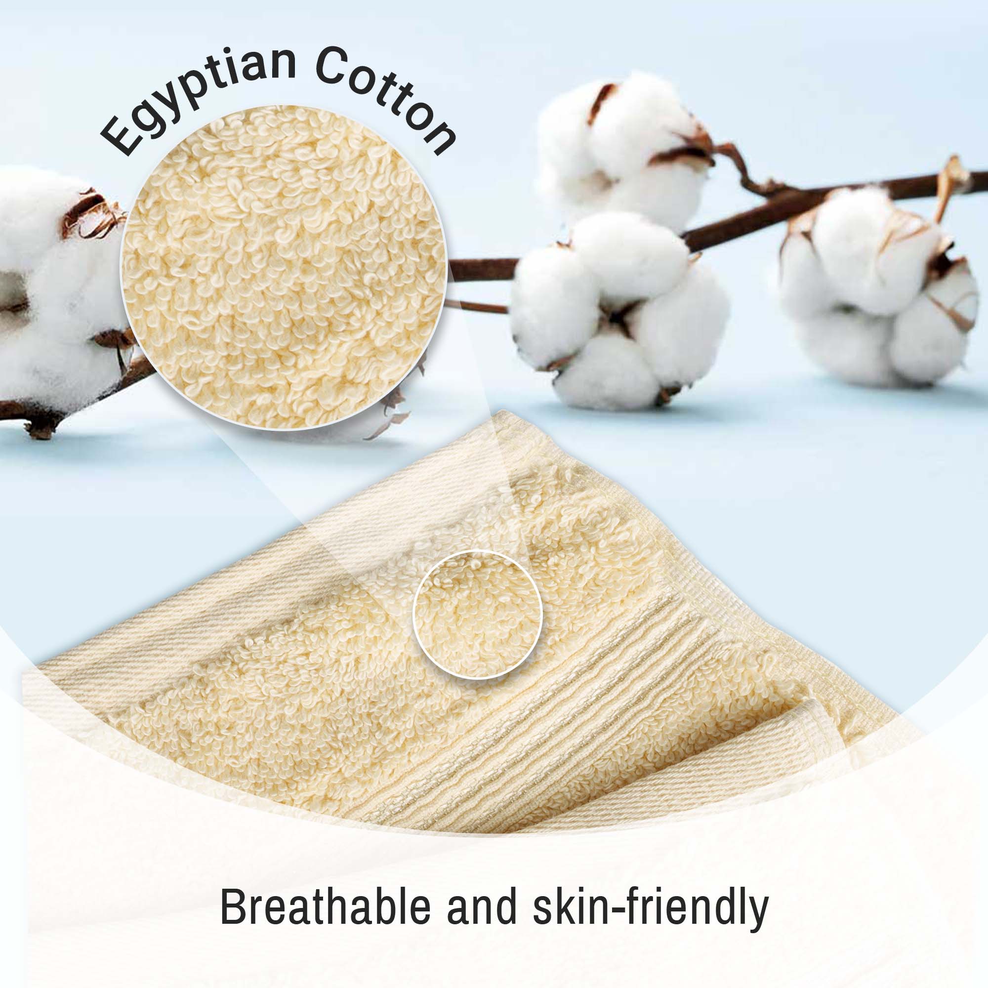 Premium Egyptian Cotton Bath Towels Set of 2 - Ultra Soft & Highly Absorbent - Luxury Bath & Spa, Beach, Gym Essentials for Home & Travel