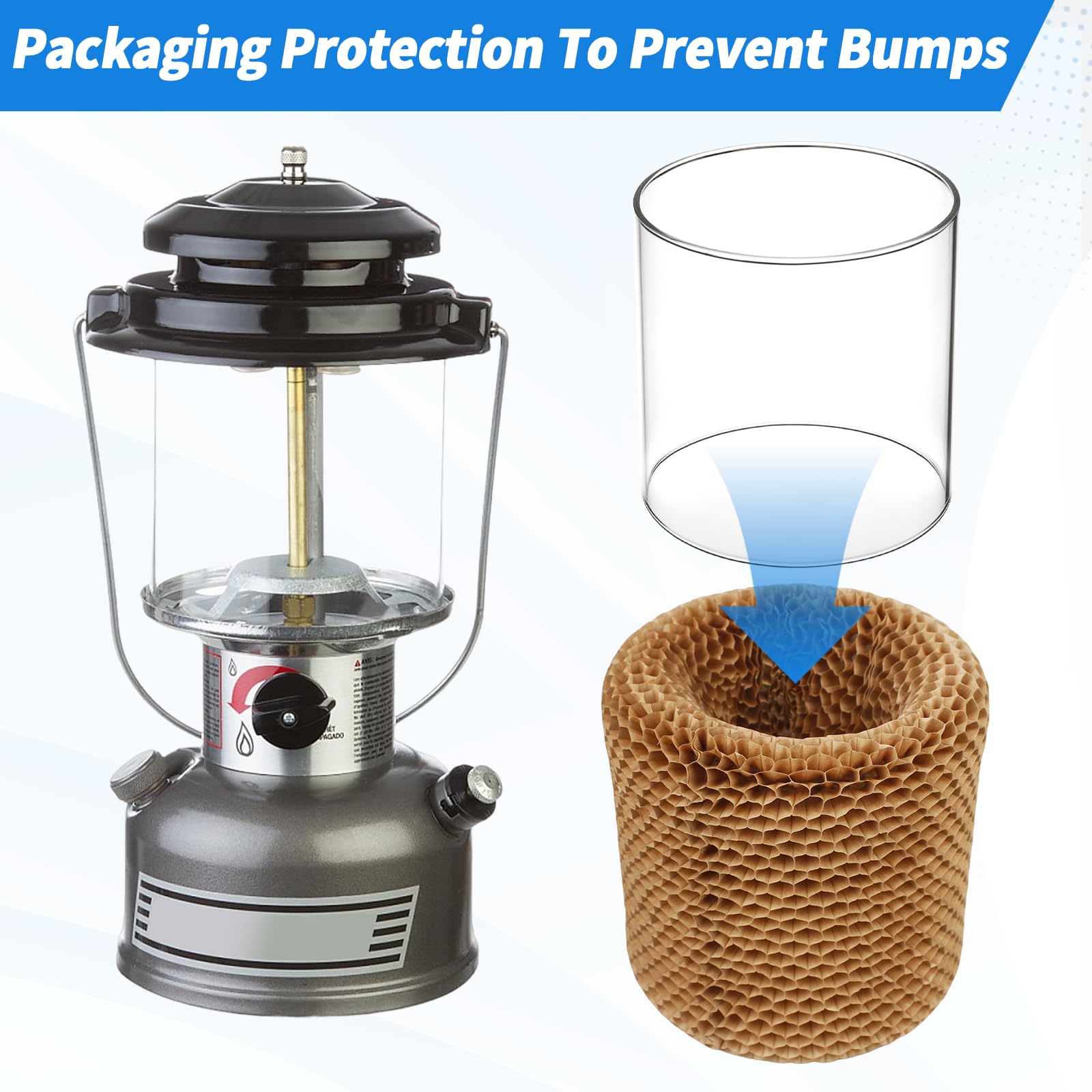 **Replacement Glass Globe for Coleman Lanterns - Clear & Durable Camping Lantern Globe - Perfect for Outdoor Adventures, Hiking, and Emergency Lighting**
