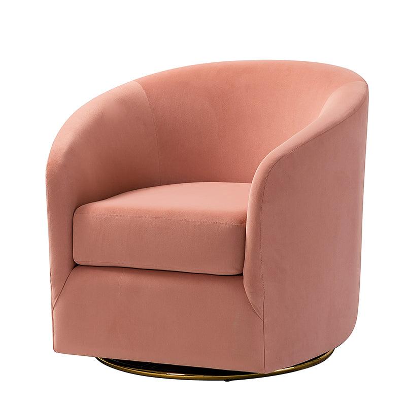 Emanuela Velvet Swivel Barrel Armchair - Modern Accent Chair for Living Room, Bedroom & Office - 360° Rotating Comfortable Lounge Chair with Soft Upholstery - Perfect for Reading, Relaxing & Home Decor