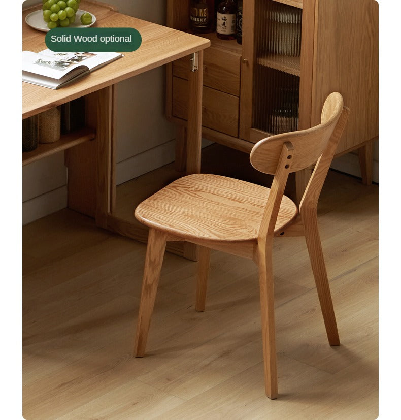 Solid Oak Wood Modern Nordic Folding Dining Table - Space-Saving for Small Apartments, Kitchens & Outdoor Use