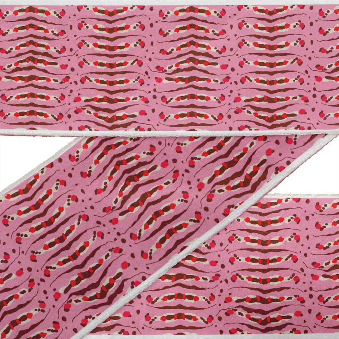 Pink Animal Skin Texture Printed Ribbon Trim - 9 Yard Dupion Fabric Laces for Crafts & Sewing Accessories (3 Inches Wide) - Perfect for DIY Projects, Gift Wrapping, and Fashion Design