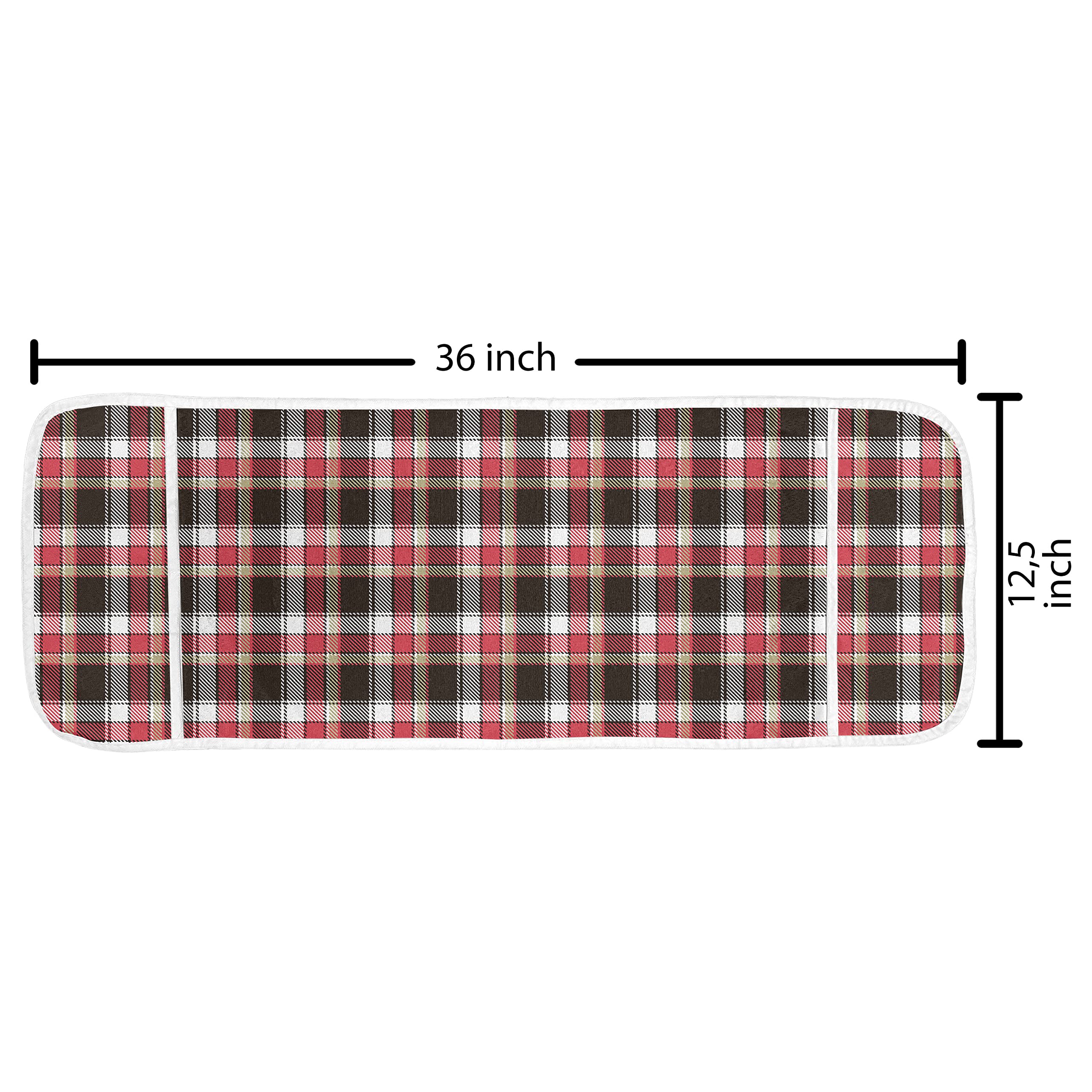 Ambesonne Checkered Microwave Cover - Water Resistant Kitchen Organizer with Pockets, 36