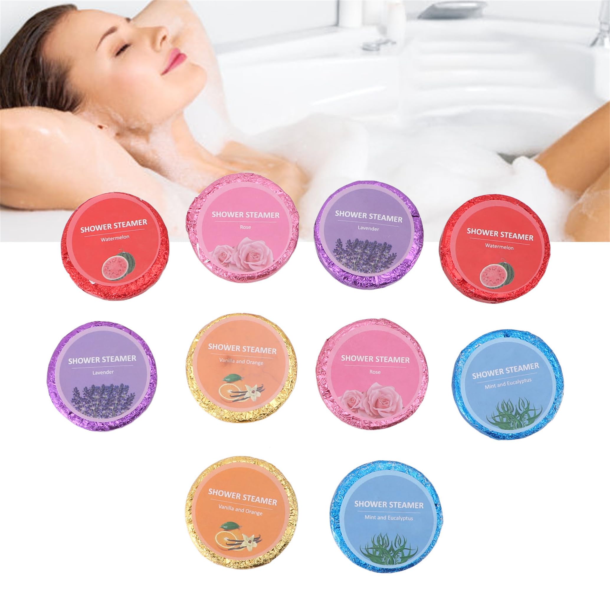 Aromatherapy Shower Steamers with Essential Oils - 10 Pack Relaxing Bath Bombs for Stress Relief, Perfect Birthday & Christmas Gifts for Women - Create a Spa Experience at Home for Ultimate Relaxation