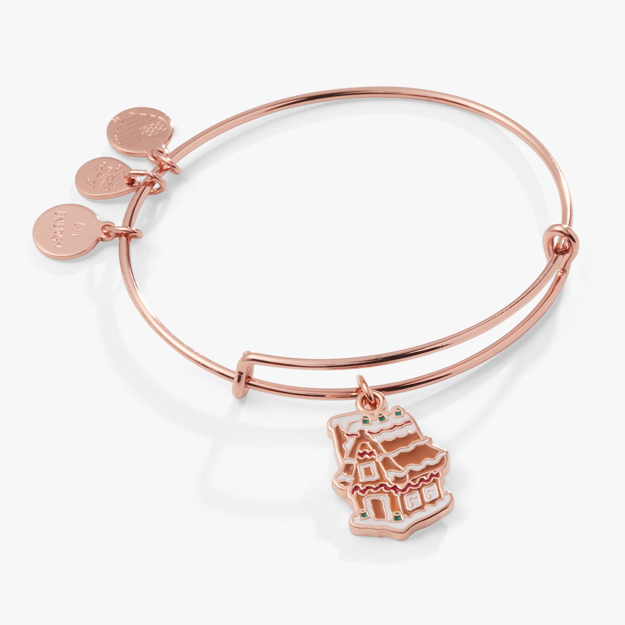 Gingerbread House Charm Bangle Bracelet - Christmas Holiday Jewelry Gift for Women - Perfect for Xmas Parties & Festive Outfits