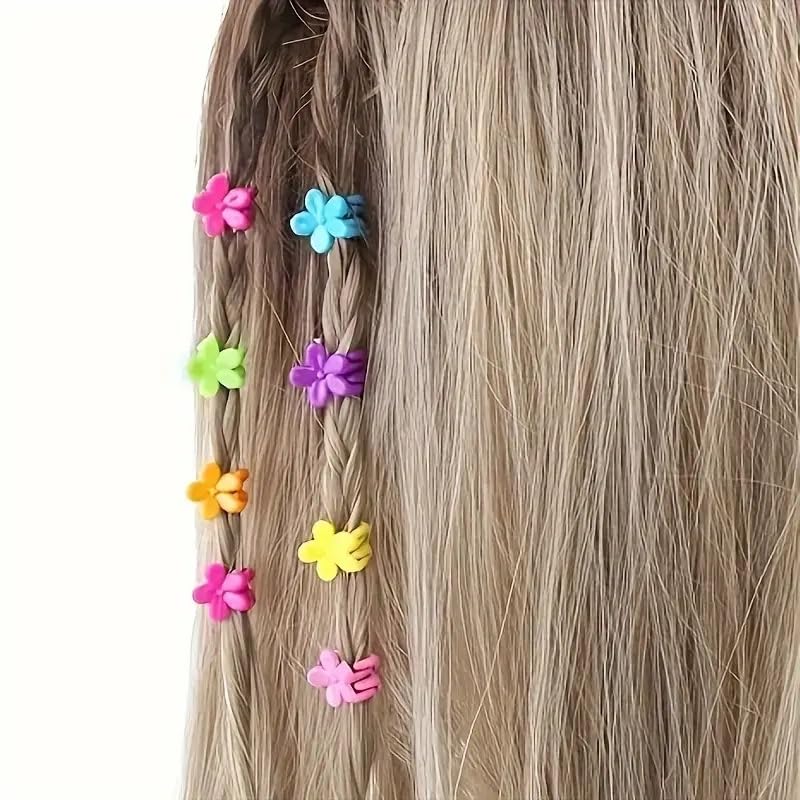 20PCS Cute Candy Color Flower Hair Clips for Baby Girls - Mini Hair Claw Jaw Clips Hairpins Headwear Accessories - Perfect for Parties, Daily Wear & Photo Shoots