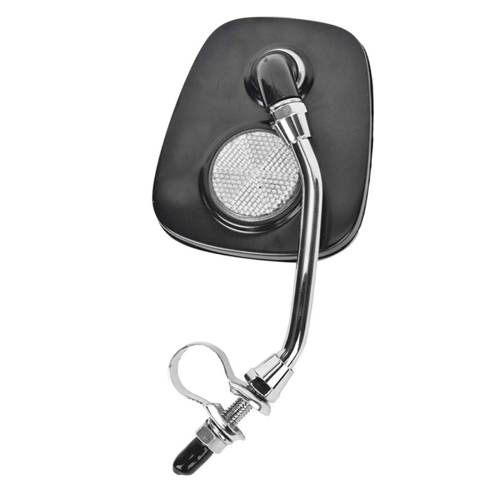 Sunlite Deluxe Mirror with Reflector - Universal Bolt-On Design for Motorcycles, Bikes & Scooters - Enhanced Safety & Style for Day & Night Riding
