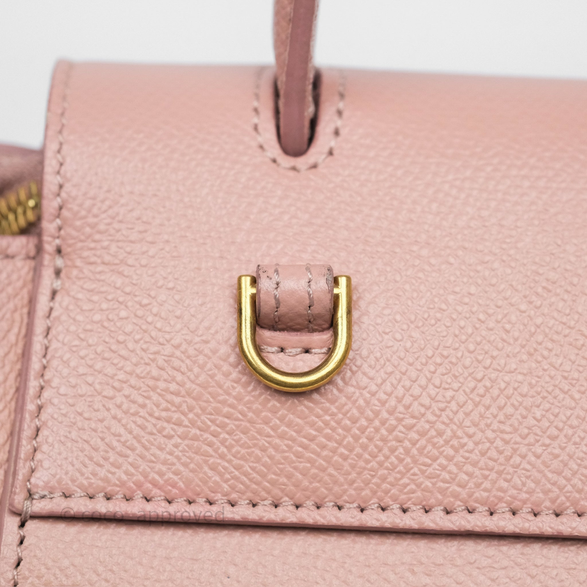 Celine Nano Belt Bag in Vintage Pink - Genuine Grained Calfskin Leather with Gold Hardware | Perfect for Everyday Use, Work & Special Occasions