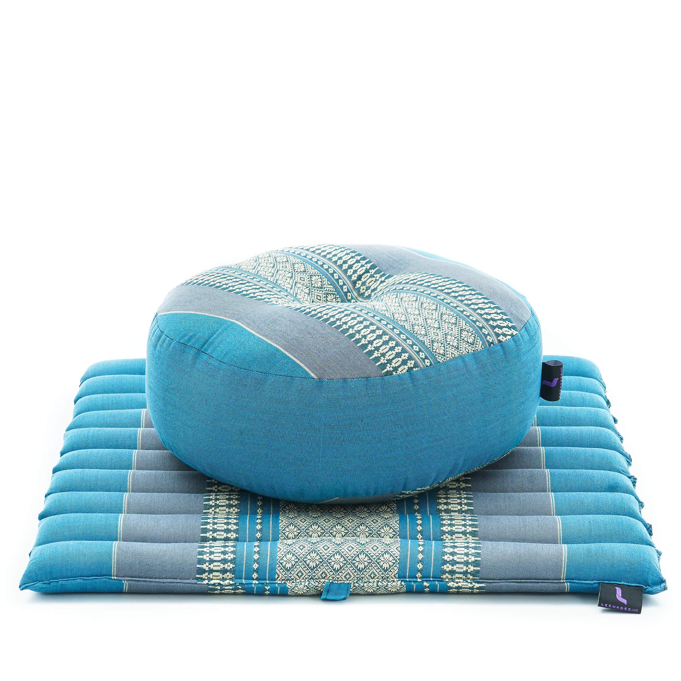 Premium Leewadee Meditation Cushion Set – Zafu Yoga Pillow & Zabuton Mat with Natural Kapok Filling for Comfortable Seated Meditation, Yoga & Mindfulness Practice at Home or Studio