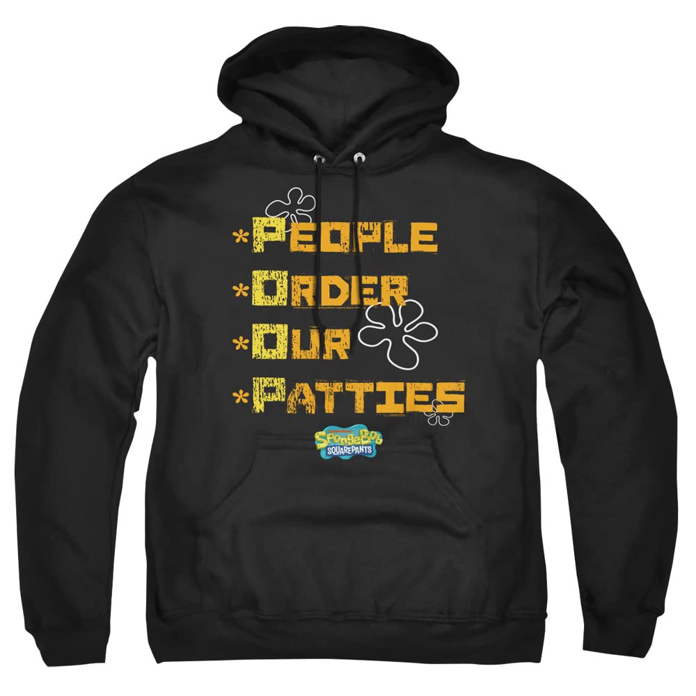 Spongebob 'People Order Our Patties' Unisex Pullover Hoodie for Men & Women - Casual Wear, Cosplay, and Fan Gifts