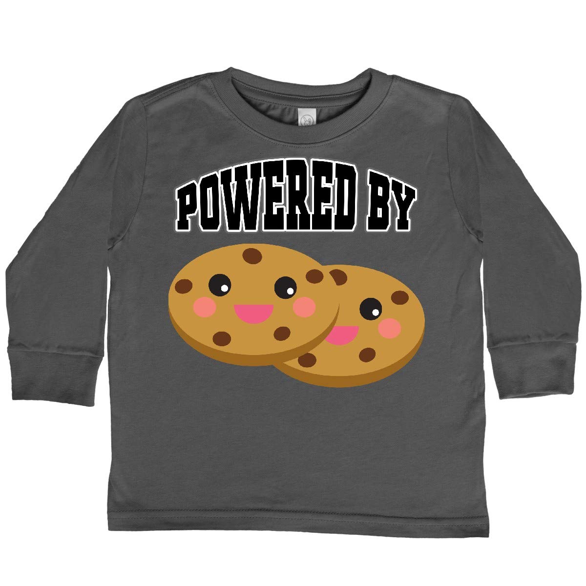 Powered by Cookies Toddler Long Sleeve T-Shirt | Cute Graphic Tee for Kids | Soft Cotton Comfort | Perfect for Playdates & Family Outings