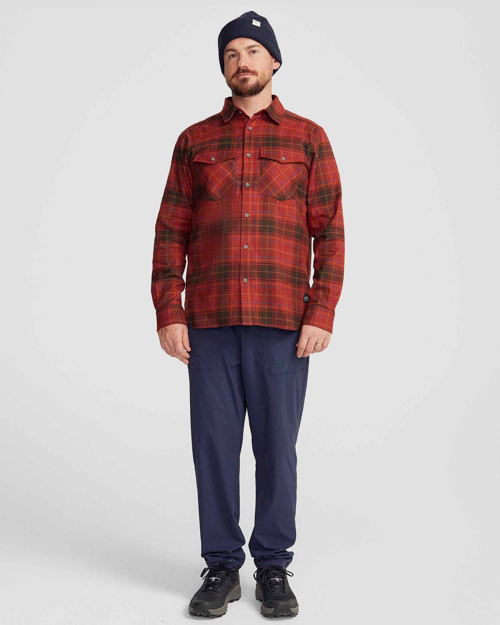 Men's Carrillon HF Long Sleeve Plaid Shirt - Redwood Hillside Check Pattern - Casual Office Wear & Outdoor Activities