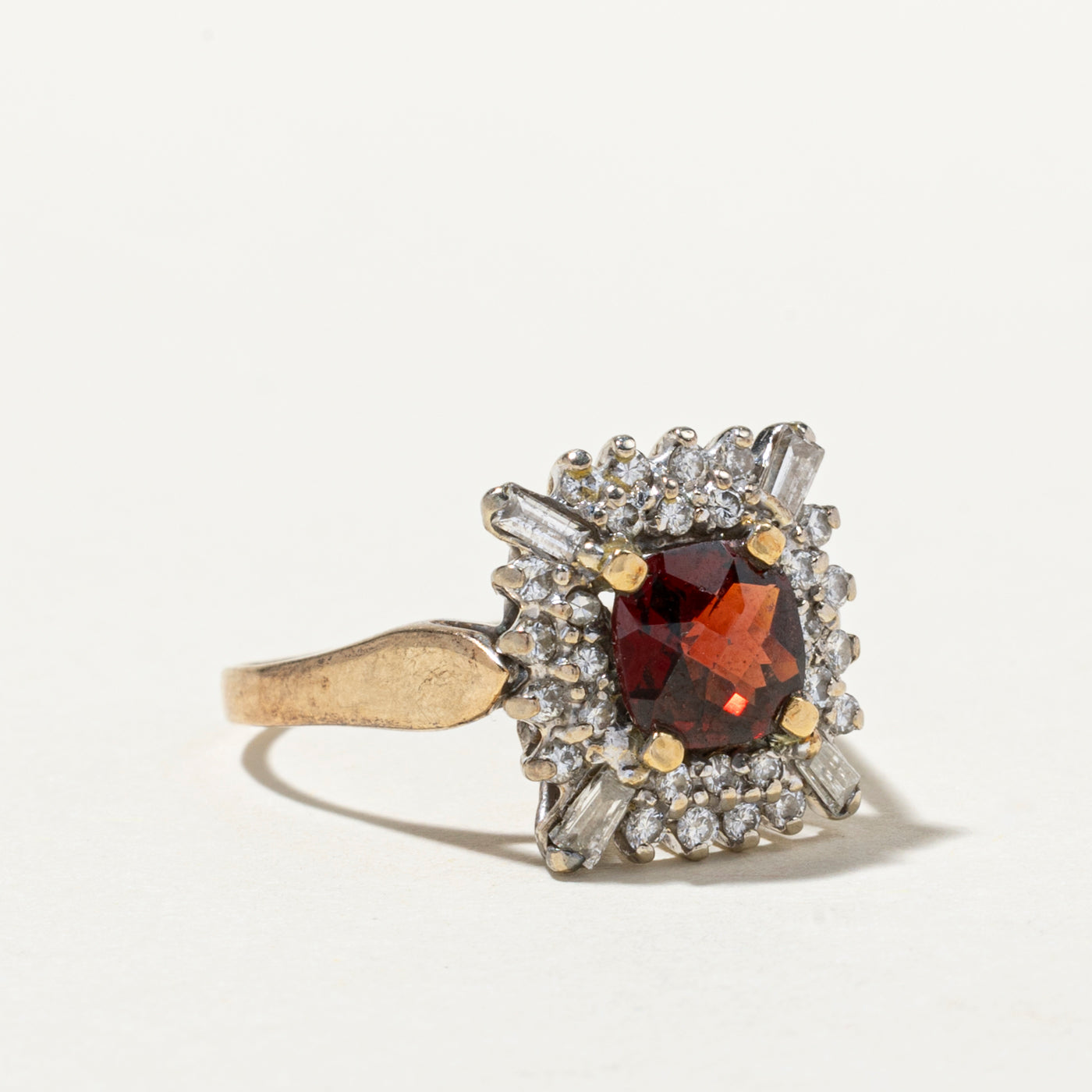 2.06ct Garnet & Diamond Cocktail Ring - 0.82ctw Gemstone Jewelry for Women | Size 11 | Elegant Evening Wear & Special Occasion Gift