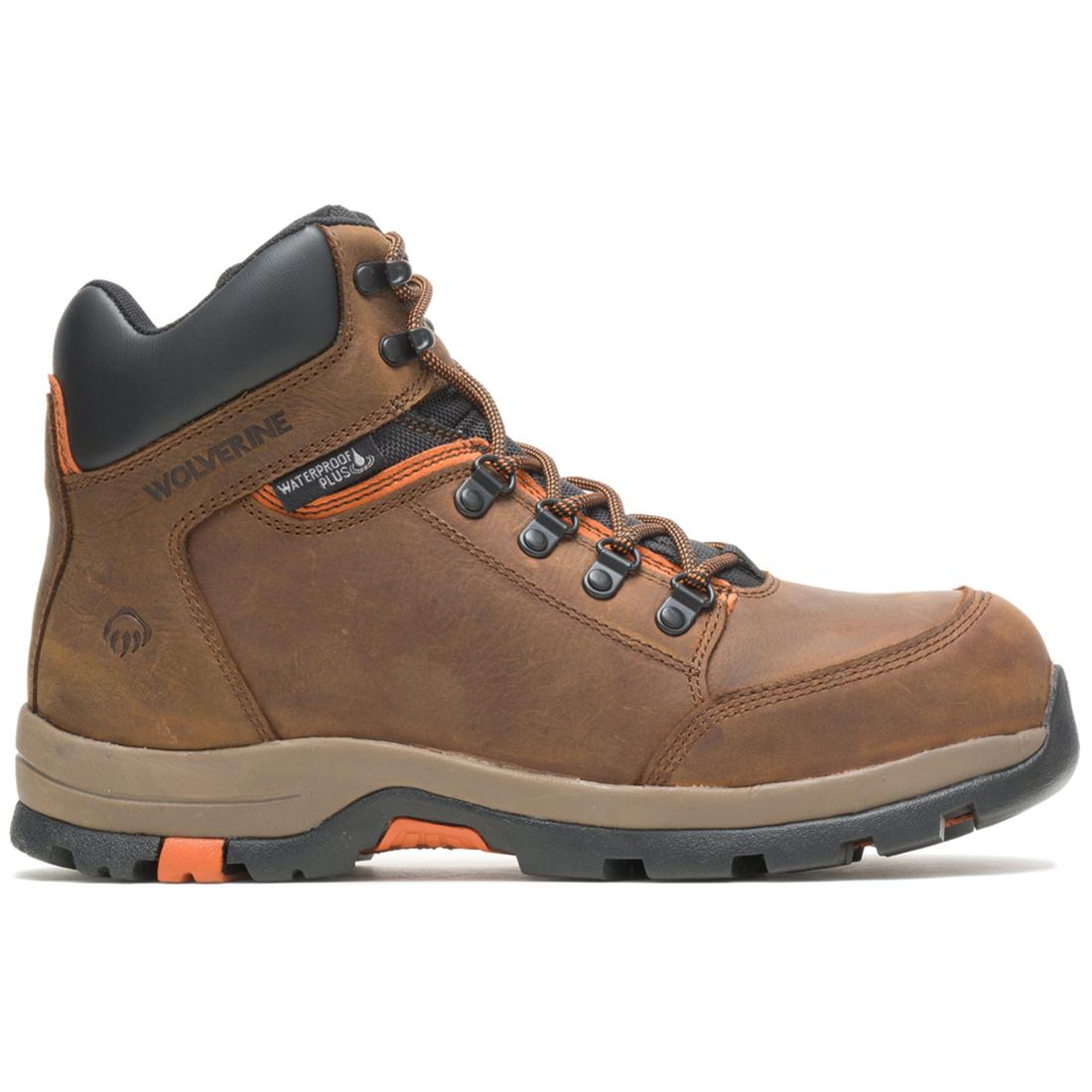 Grayson Men's Waterproof Steel Toe Mid Work Boots - Brown Safety Shoes for Construction, Warehouse & Outdoor Work | Durable Non-Slip Work Boots