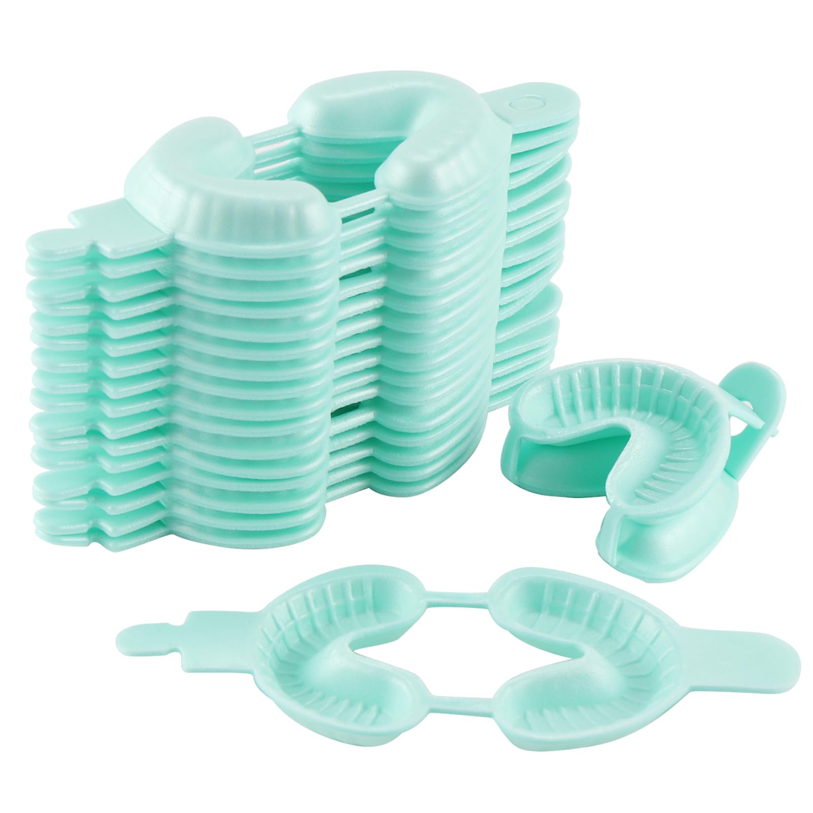 JMU 50 Pairs Disposable Dental Fluoride Trays for Kids - Dual Arch Fluoride Foam Trays for Teeth Whitening & Cavity Prevention - Perfect for Pediatric Dental Clinics & At-Home Oral Care