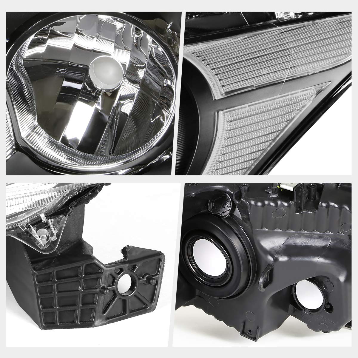 2Pcs Black Housing Clear Corner Replacement Headlights Assembly Compatible with Honda Accord Sedan 2008-2012 - Upgrade Your Car Lighting for Night Driving & Enhanced Visibility