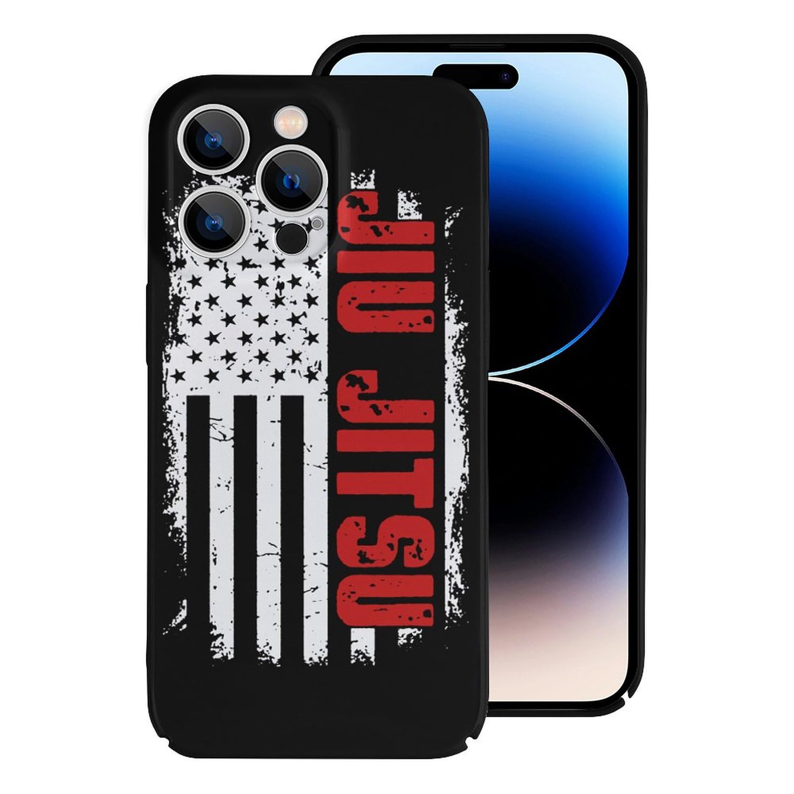 Jiu-Jitsu Flag Print iPhone 14 Case - Shockproof Protective Cover for iPhone 14/14 Plus/14 Pro/14 Pro Max - Perfect for MMA Training & Brazilian Jiu-Jitsu Fans