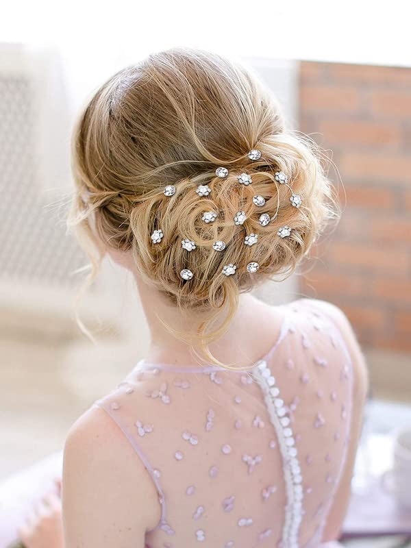 RECTYO GALLERY Pack - 12pcs Rhinestone Bridal Hair Pins | Wedding Hair Accessories for Women & Girls | Perfect for Bridal Showers, Weddings & Special Occasions
