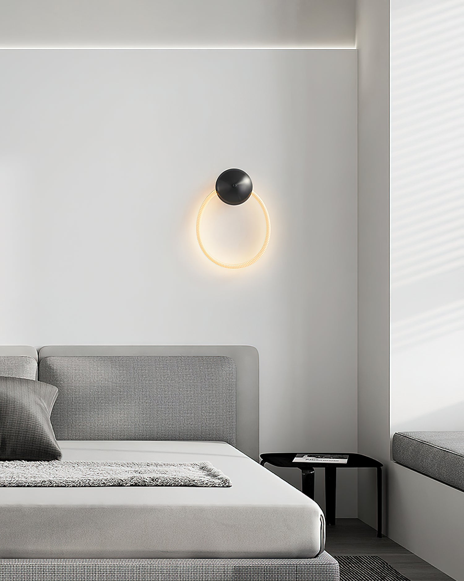 Modern LED Silicone Ring Wall Light - Dimmable, Energy Efficient, Waterproof for Bedroom, Living Room, and Outdoor Decor