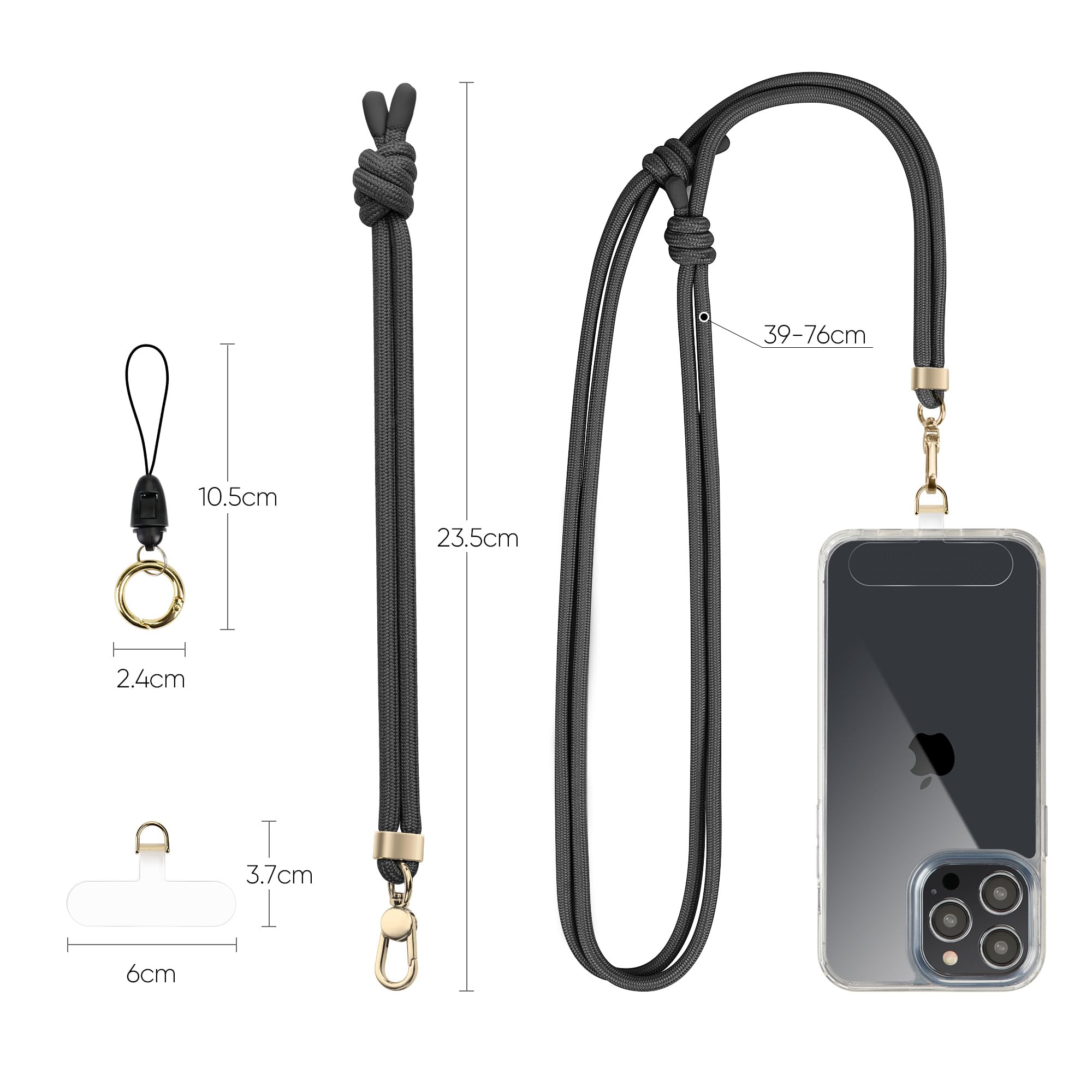 Adjustable Universal Phone Lanyard - Crossbody Neck Strap & Wrist Strap with Secure Clip for Smartphones | Perfect for Travel, Work, and Outdoor Activities