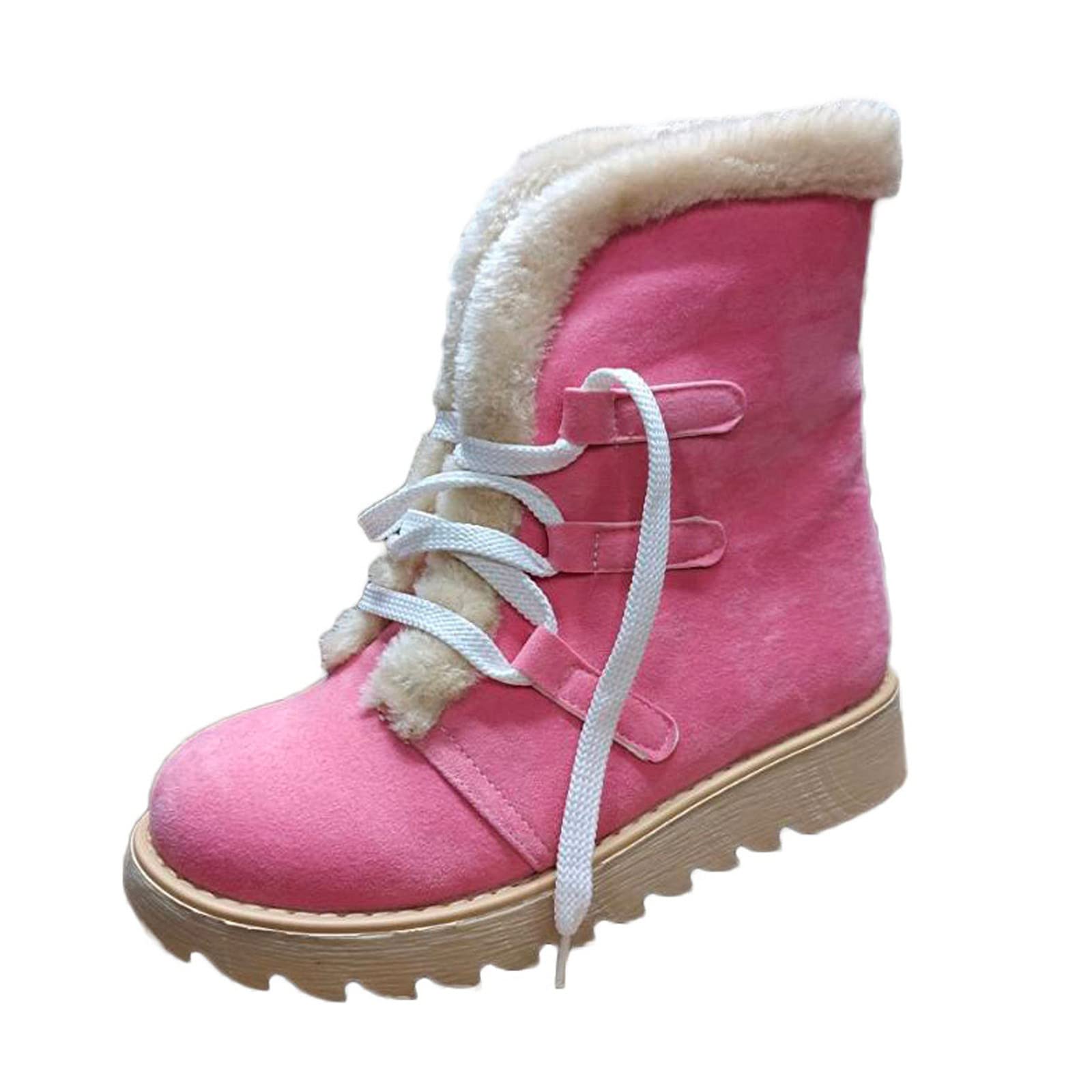 Women's Warm Lace-Up Snow Boots - High Cut Round Toe Flat Winter Boots for Women - Black | Perfect for Snowy Days, Outdoor Activities & Cold Weather Fashion