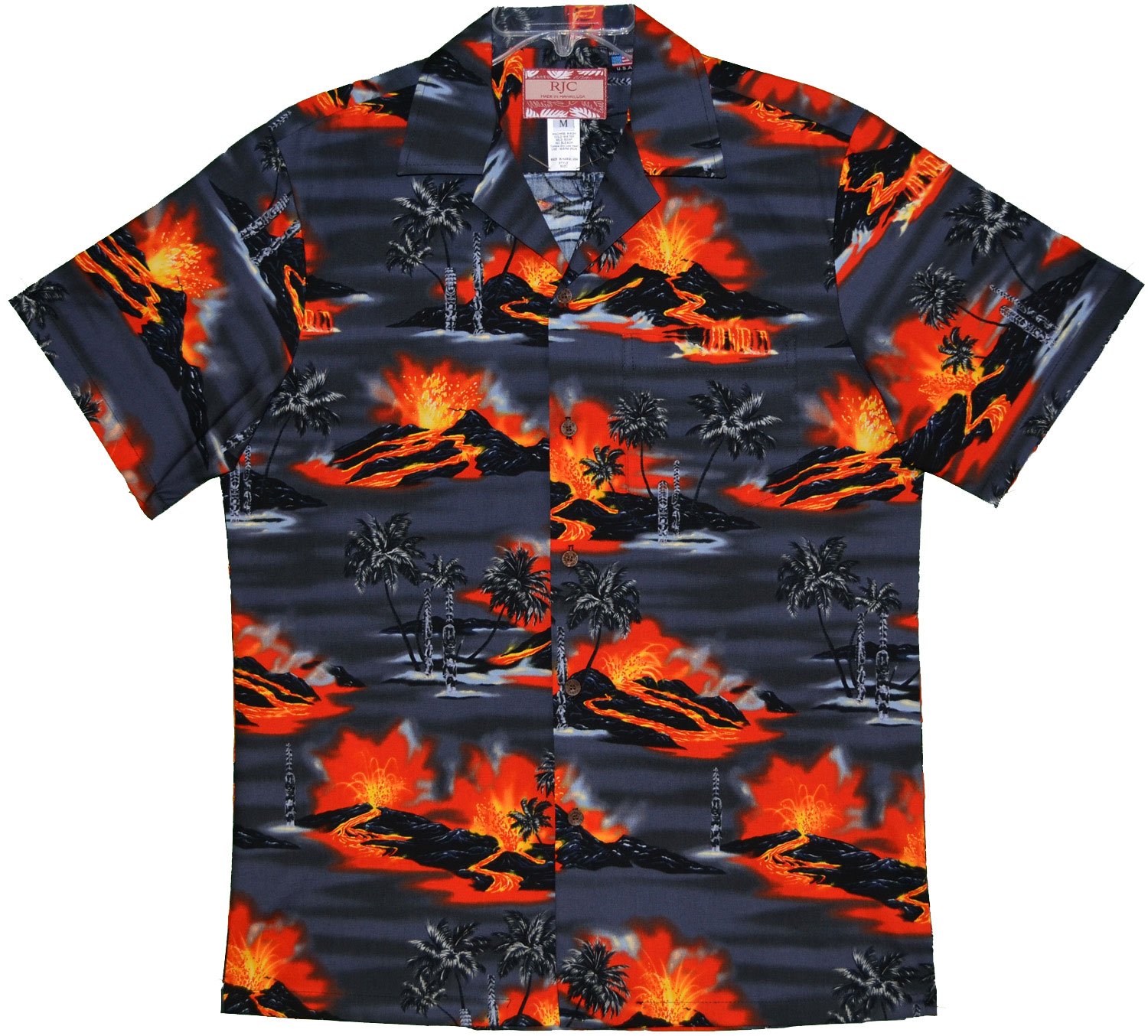 Men's Kilauea Big Island Volcano Graphic T-Shirt - Hawaiian Style Casual Tee for Beach Vacation & Outdoor Adventures
