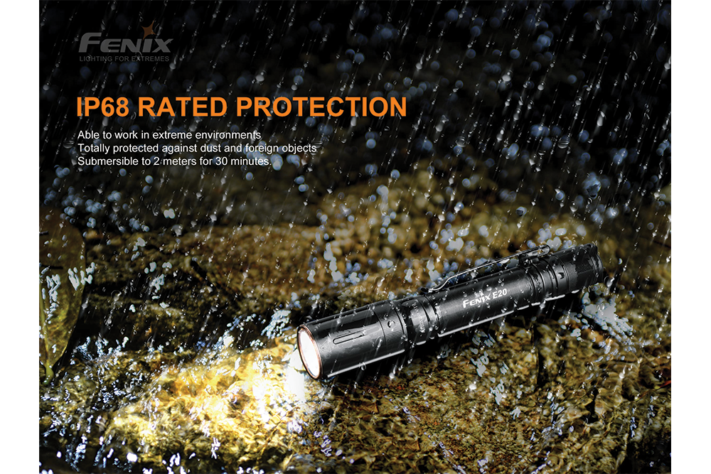 Fenix E20 V2.0 EDC Flashlight - 350 Lumens Ultra Bright LED Torch with 5 Lighting Modes | Compact & Waterproof for Camping, Hiking, Emergency & Everyday Carry