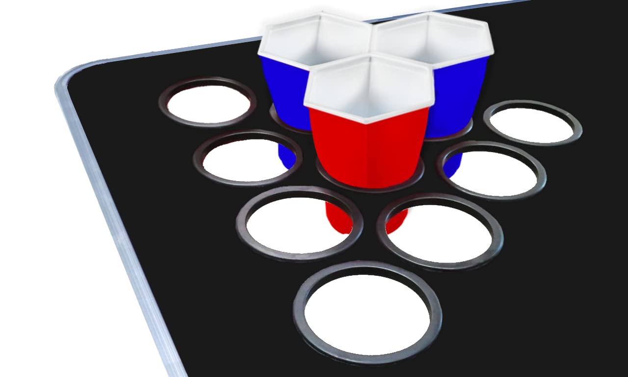 PartyPong 8-Foot Folding Beer Pong Table with LED Lights & Cup Holes - Premium Edition for Outdoor Parties, Tailgates & College Events - Waterproof & Portable Drinking Game Table