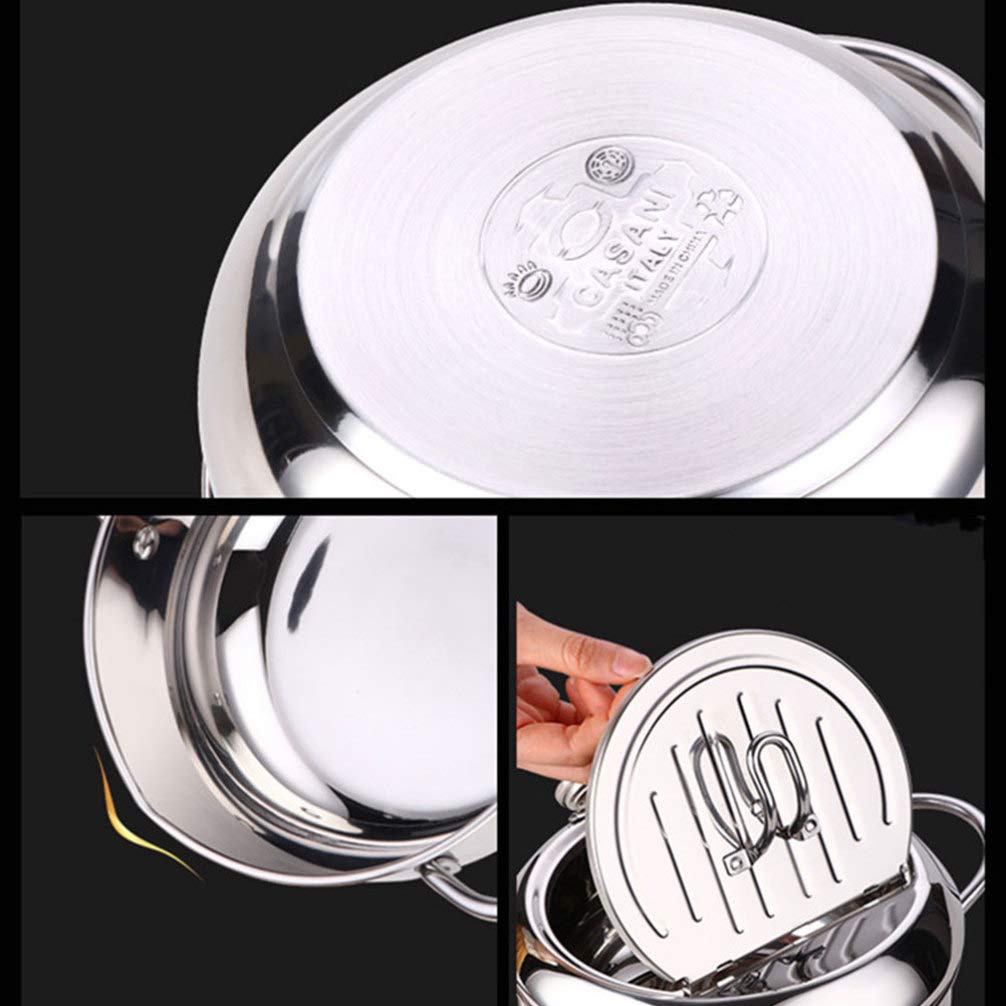 **Cabilock Mini Stainless Steel Home Fryer - Compact Household Frying Pan for Eggs, Vegetables & Snacks - Perfect for Small Kitchens, Dorms & Camping**