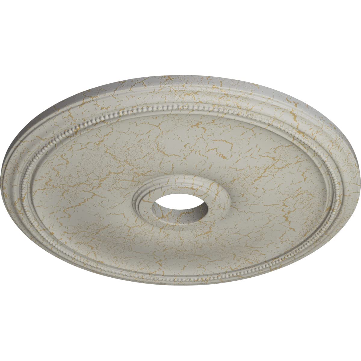 Ekena Millwork CM24THPCC Theia Ceiling Medallion - 24 Inch Round Decorative Ceiling Medallion, Hand-Painted Pot of Cream Crackle Finish, 3 5/8