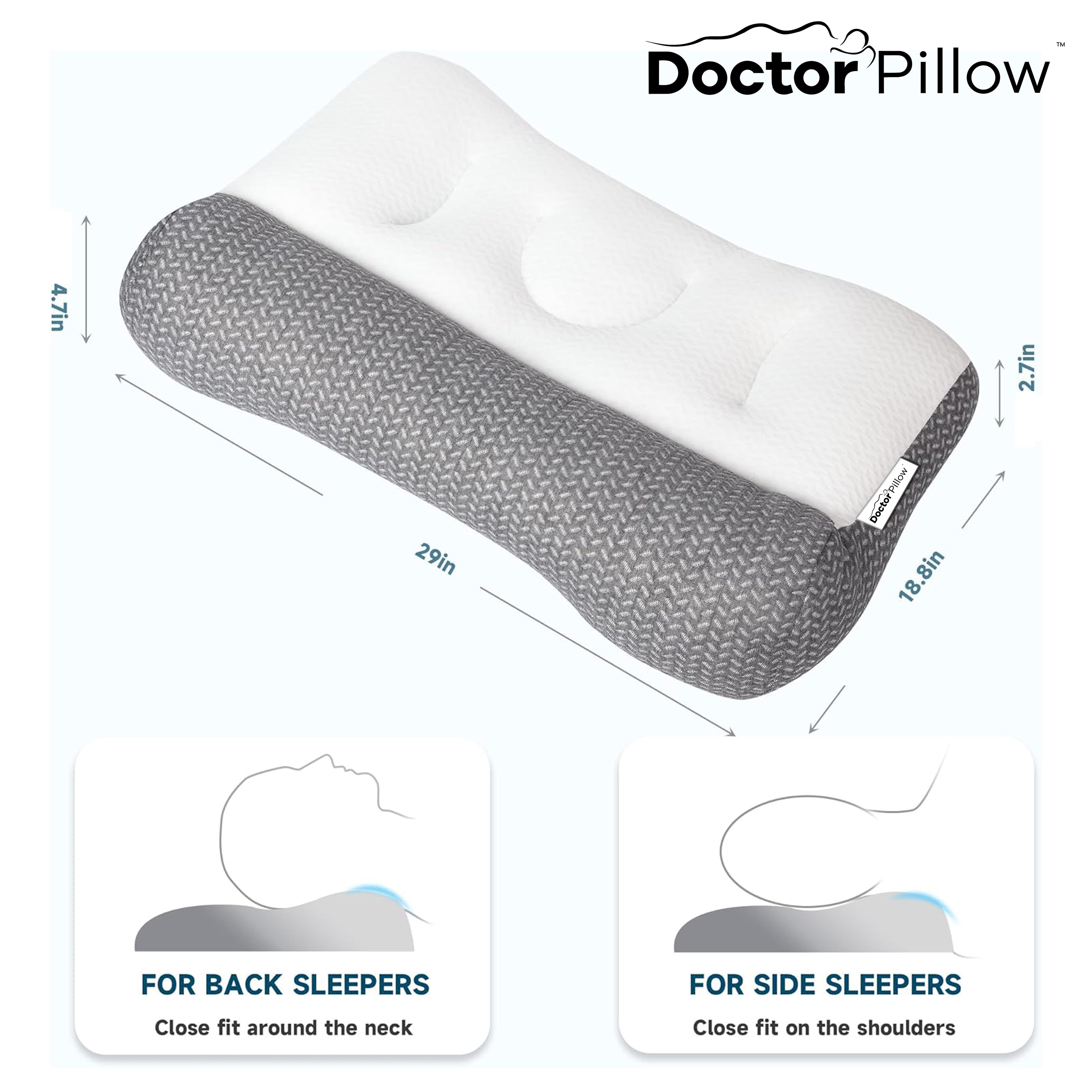 DR PILLOW PAIN AWAY Neck Traction Pillow - Ergonomic Invisible Spring Support for Neck Pain Relief | Perfect for Sleeping, Travel & Office Use