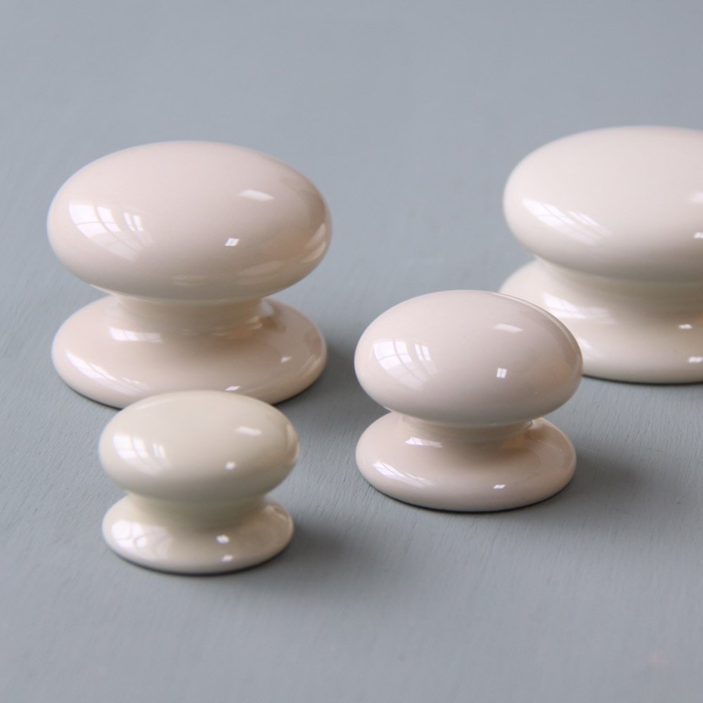 Premium Cream Ceramic Cabinet Knobs - Elegant Drawer Pulls for Kitchen & Bathroom - Durable Hardware for Cabinets, Dressers & Furniture (Set of 10) - Perfect for Home Renovation & DIY Projects