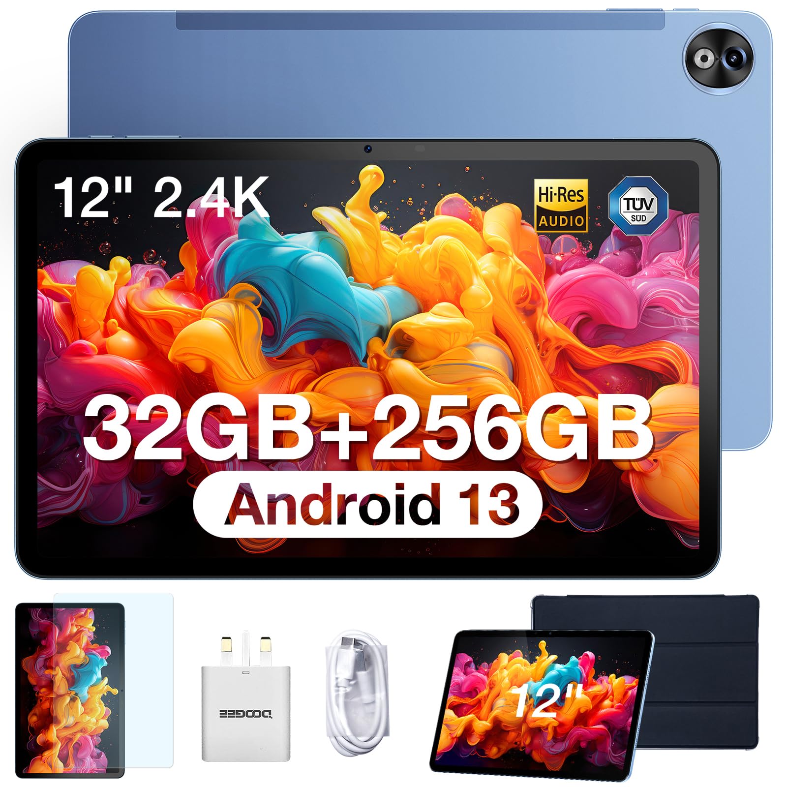 DOOGEE T20 Ultra 12-inch Android Tablet - 32GB RAM 256GB ROM (Expandable to 2TB), Helio G99 Octa-Core, Android 13, 10800mAh Battery, 2.4K Display, 16MP+8MP Dual Camera - 4G LTE/5G WiFi/GPS/GMS Certified - Perfect for Work, Gaming & Entertainment