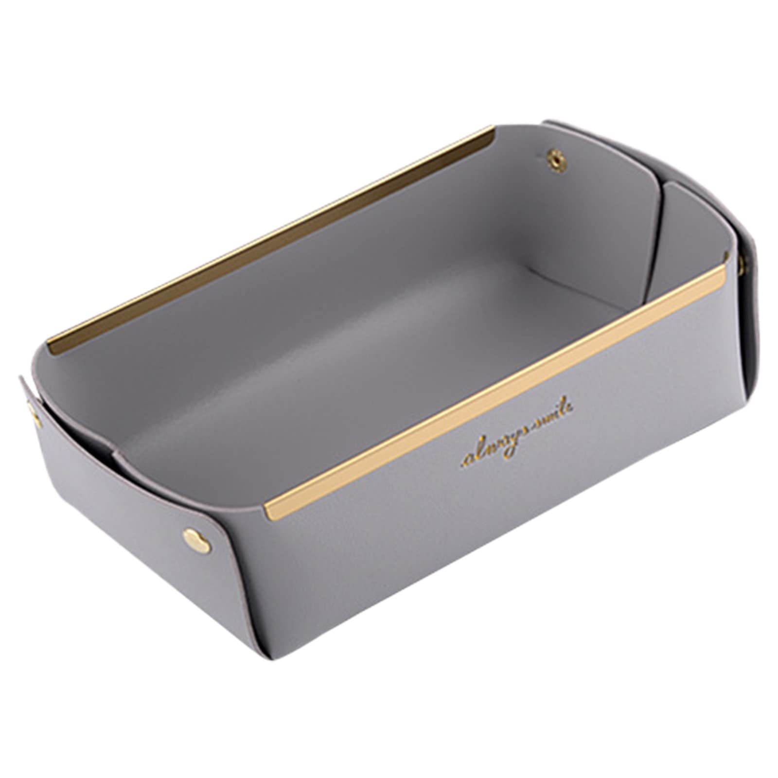 Foldable Leather Desktop Storage Box with Handle - Organizer for Cosmetics, Snacks, Sundries & Clothing | Perfect for Closet, Office & Home Organization