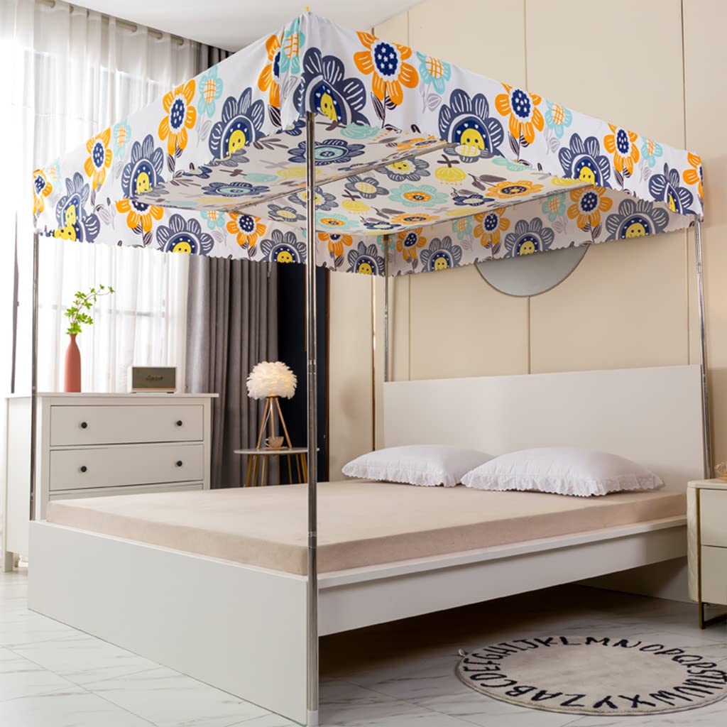 Luxury Elegant 4-Poster Bed Canopy with Windproof Design - Full Size Bed Net Curtain for Girls, Boys, Teens & Women - Perfect for Bedroom Decor, Princess Theme Rooms & Romantic Sleep Retreats