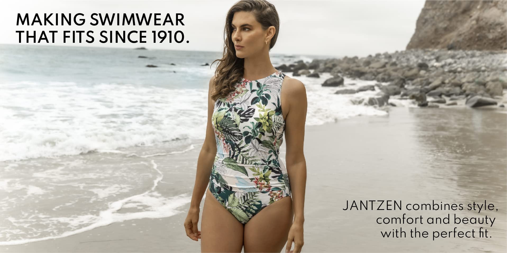 Jantzen Solids Surplice One-Piece Swimsuit with Tummy Control - Perfect for Beach Vacations, Pool Parties & Summer Getaways