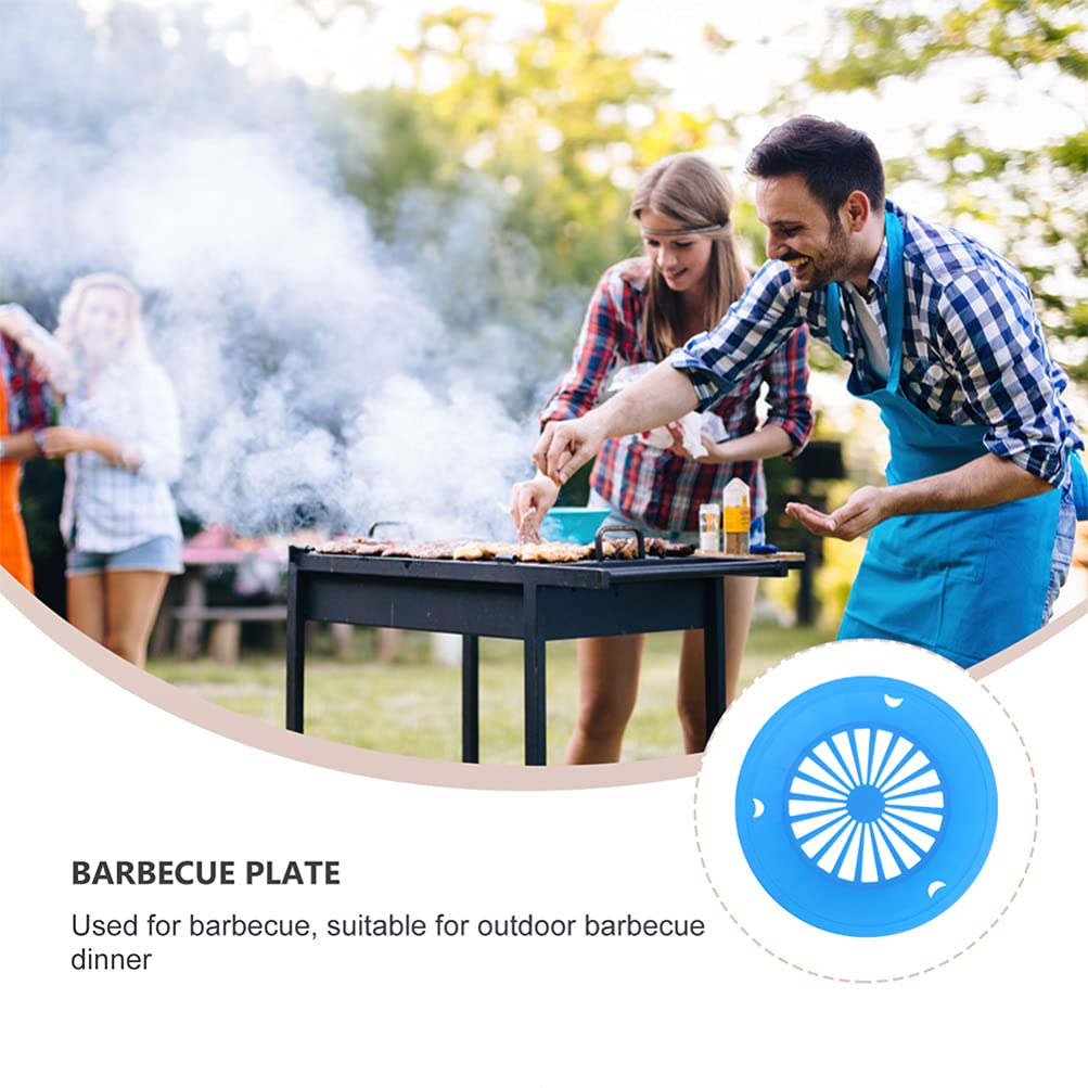12-Piece Reusable BBQ Grill Plate Holder Set - Lightweight Plastic Dinner Plates & Picnic Supplies for Outdoor Barbecue, Camping, and Party Events