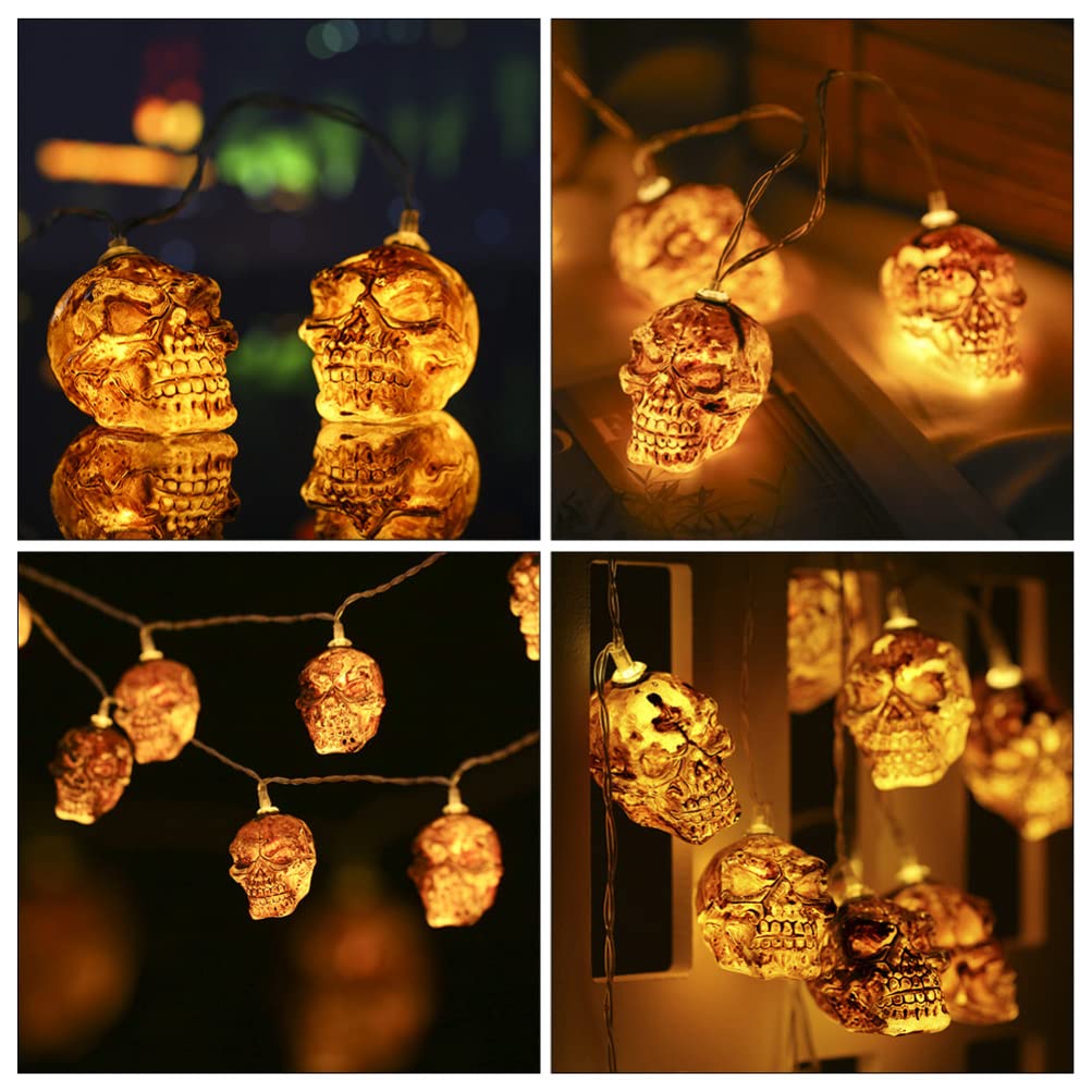 Cabilock Halloween String Lights - 10 LED Bat Lights with Timer, Battery Operated for Indoor & Outdoor Halloween Party Decorations - Perfect for Home, Yard, and Halloween Party Decor