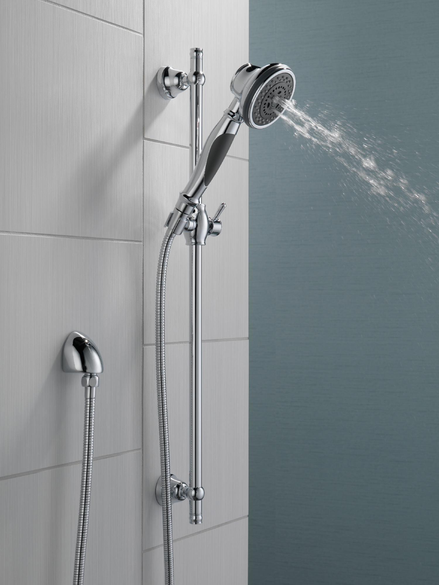 Delta 3-Setting Hand Shower with Slide Bar in Chrome - 57021 Model - Perfect for Bathroom Renovation & Spa-Like Shower Experience