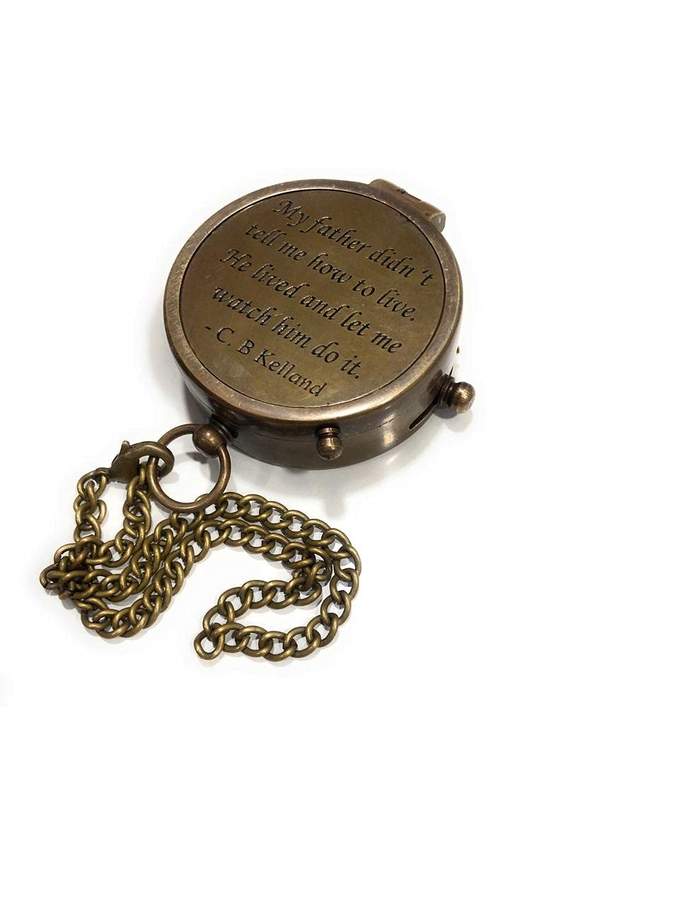 Engraved Brass Compass with Leather Case - Perfect Father's Day Gift, Birthday Present & Retirement Gift for Men - Great for Outdoor Adventures, Hiking & Travel
