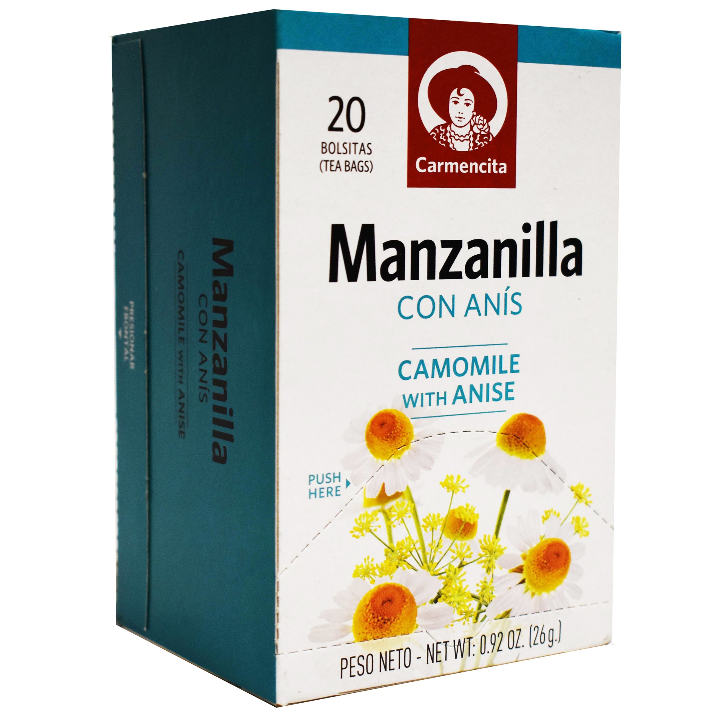 Organic Spanish Chamomile & Anise Herbal Tea Bags (20 Count) - Relaxing Caffeine-Free Tea for Stress Relief & Better Sleep