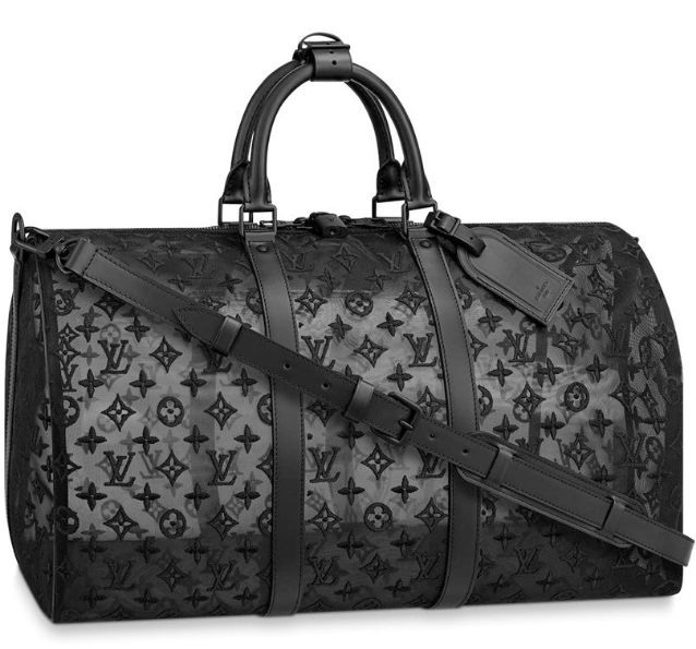 Louis Vuitton Abloh Keepall Bandouliere 50 Mesh Monogram Duffle Bag - Stylish Travel Companion for Weekend Getaways & Gym Essentials