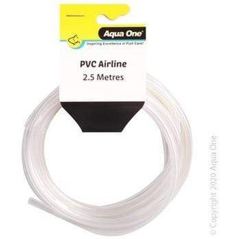 Aqua One Air Line PVC Tubing 2.5M (8.2ft) Clear for Aquariums, Fish Tanks, and Hydroponics - Durable, Flexible, and Safe for Water Pumps, Air Stones, and Filtration Systems