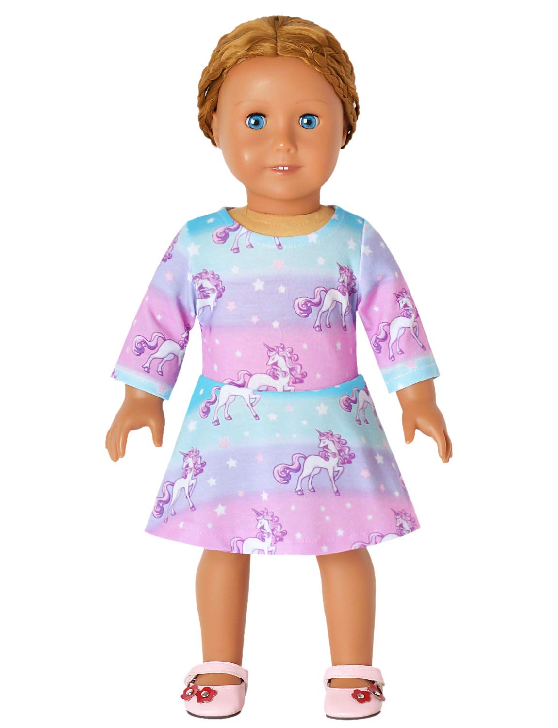 **Jxstar Girls & Doll Matching Unicorn Mermaid Dresses - Long Sleeve Outfits for Kids & Dolls - Perfect for Birthday Parties, Halloween, and Dress-Up Play**
