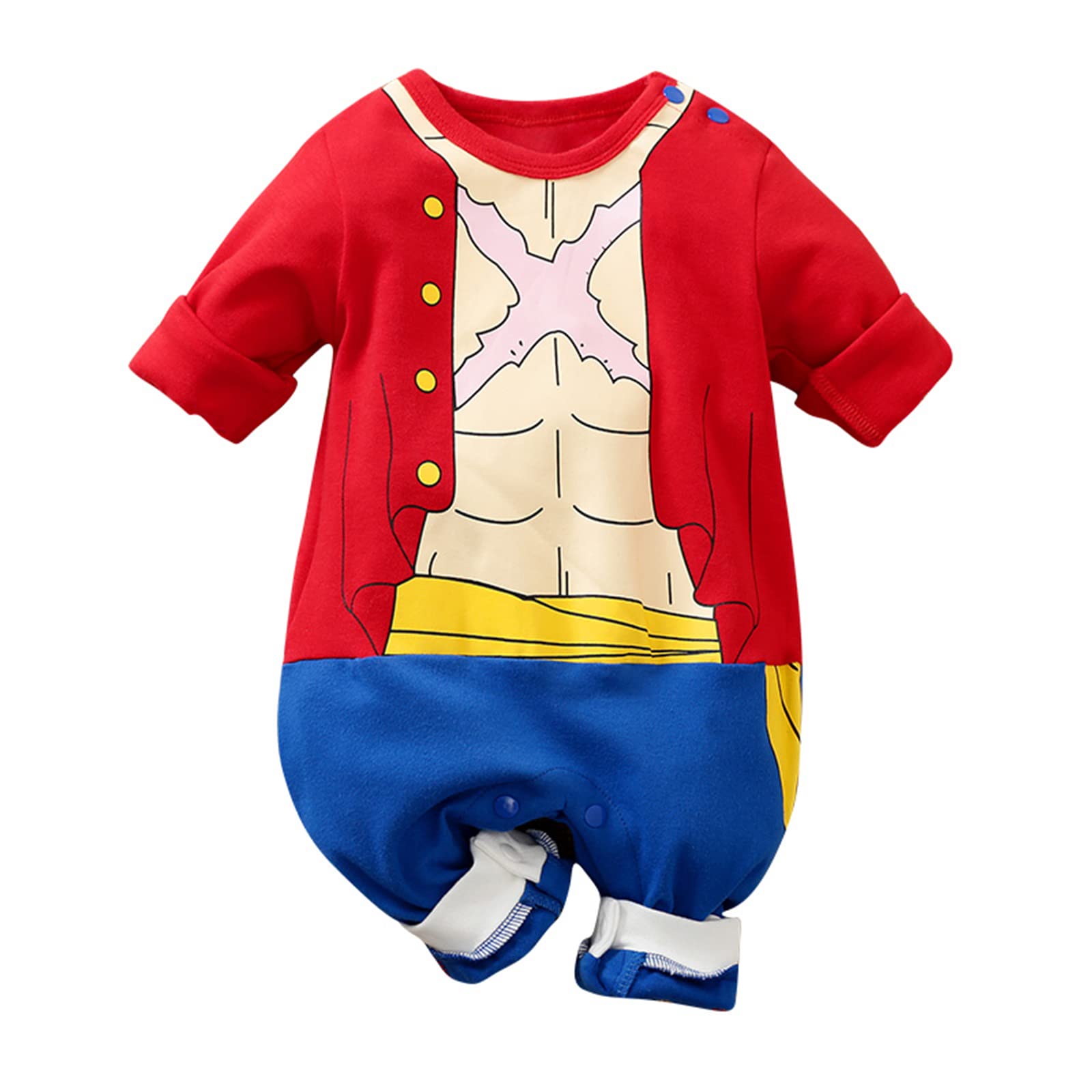 **Aiabaleaft Newborn Baby Boys & Girls Cartoon Anime Jumpsuit - Soft Cotton Long Sleeve Infant Romper for Cosplay & Cute Outfits - Perfect for Halloween, Photoshoots & Daily Wear**