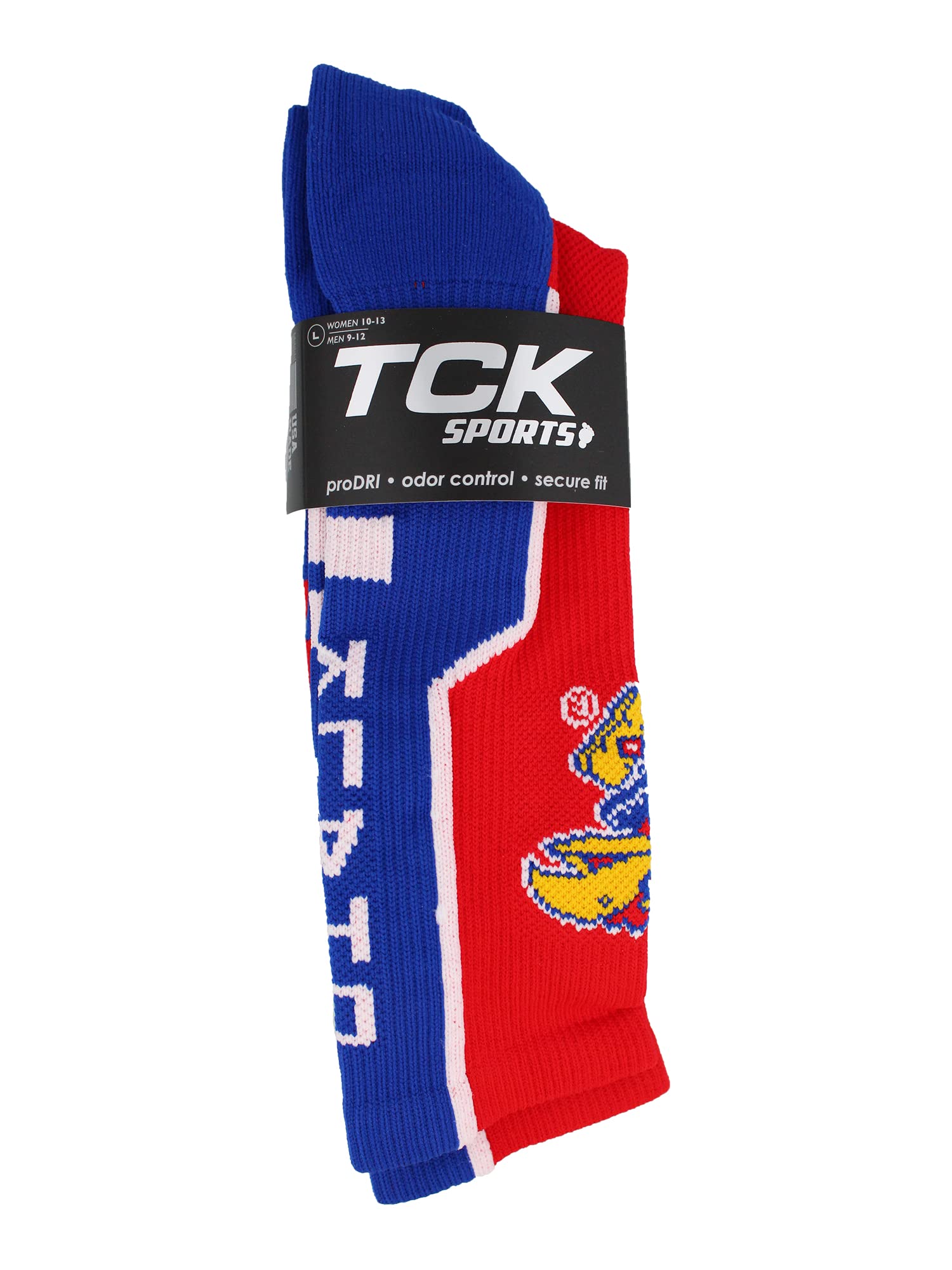 TCK Kansas Rock Chalk Jayhawks Crew Socks - Official KU Basketball Fan Gear for Men & Women - Perfect for Game Day, College Spirit Wear and Jayhawks Alumni Gifts