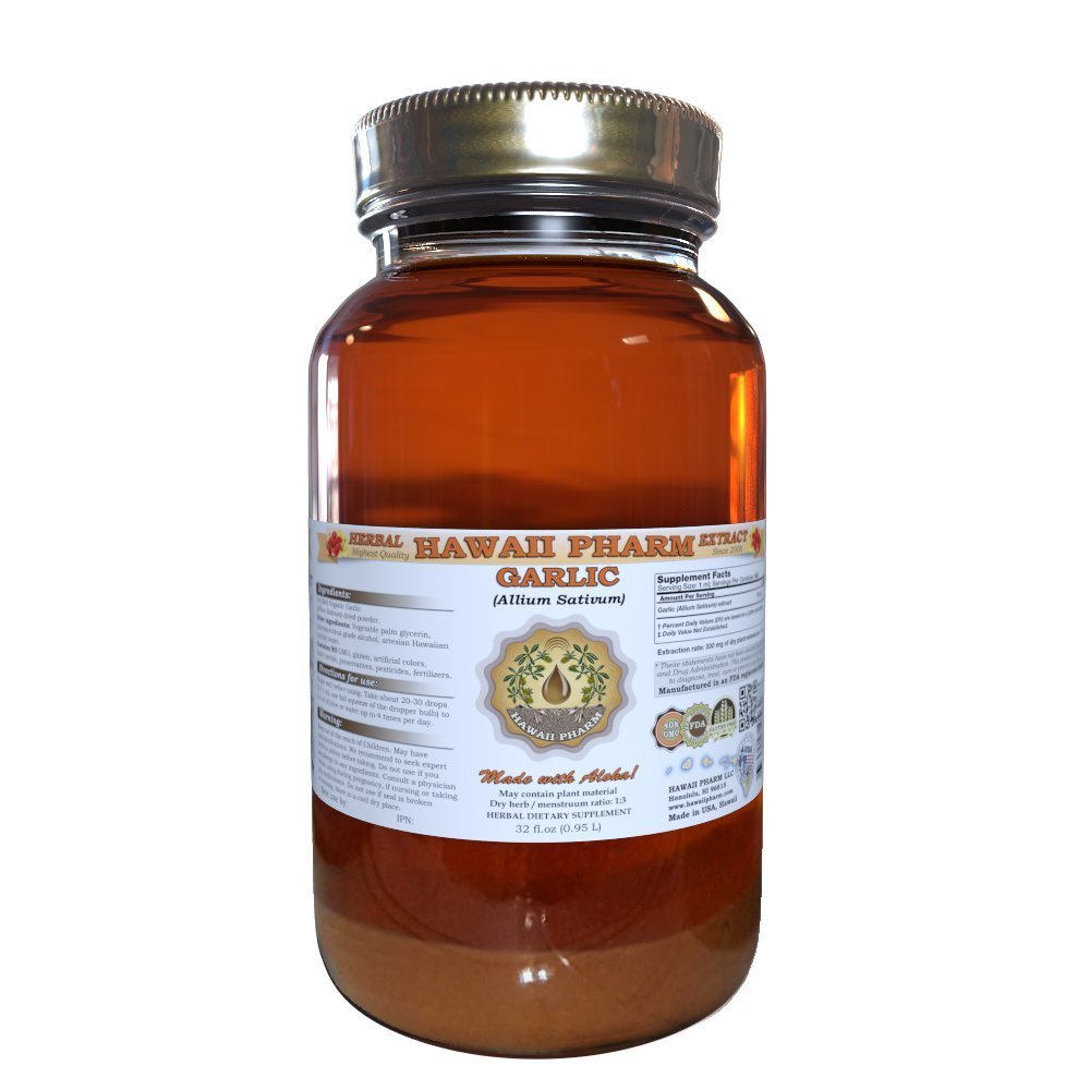 Organic Garlic (Allium sativum) Liquid Extract Tincture Supplement - 32 oz Bottle for Immune Support & Heart Health - Perfect for Cooking, Wellness Drinks & Natural Remedies