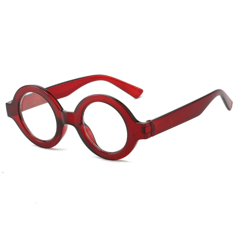CCspace Women's Full Rim Round Thick Polycarbonate Reading Glasses +1.00 to +4.00 Strength | Blue Light Blocking | Lightweight & Durable for Reading, Computer Work & Office Use