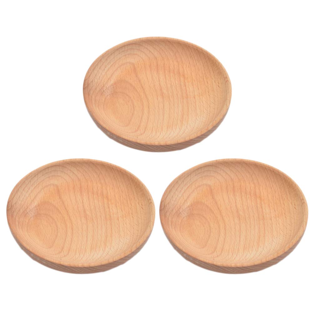 UPKOCH 3-Piece Wooden Snack Bowls Set - Japanese Style Natural Wood Seasoning & Condiment Dishes - Perfect for Party Snacks, Sushi Dipping, Kitchen Serving & Home Decor