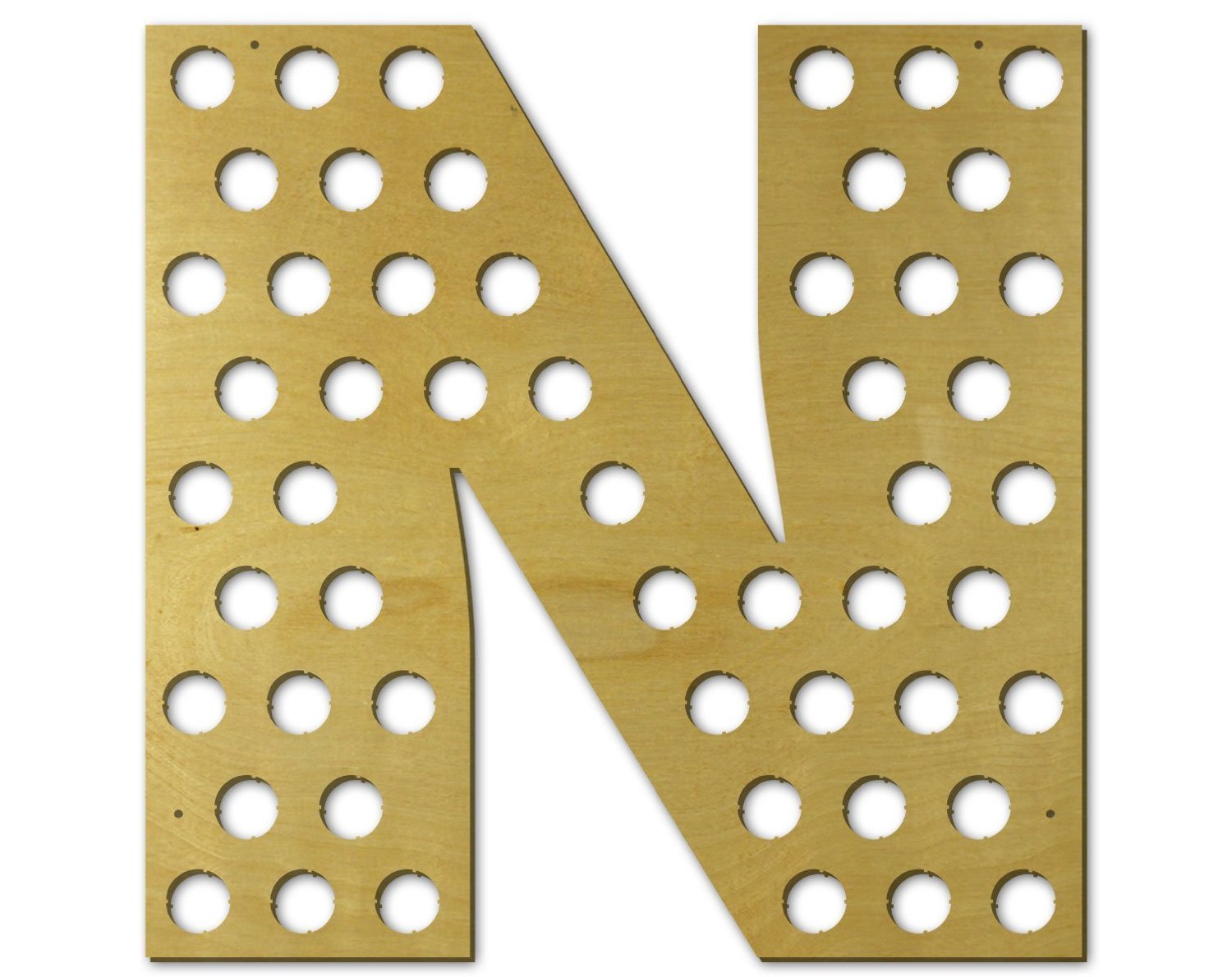 Beer Cap Traps Letter N - Wooden Alphabet Beer & Soda Pop Cap Organizer Holder - Perfect for Home Bars, Man Caves & DIY Craft Projects
