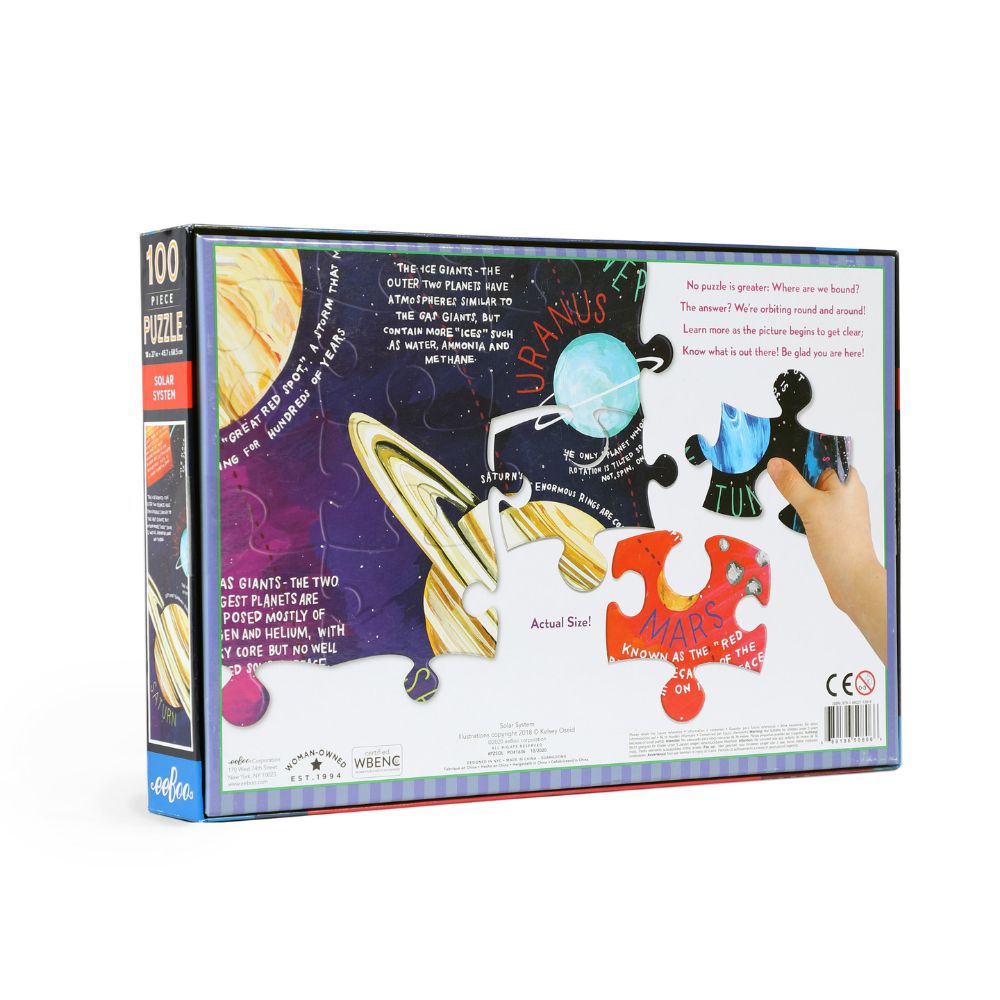 eeBoo Solar System 100 Piece Jigsaw Puzzle - Educational Space Toy for Kids, Perfect for STEM Learning & Family Game Night